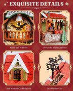 Rolife Kit de casa de muñecas en miniatura de Navidad, casa de bricolaje de
