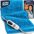 GENIANI Almohadilla térmica eléctrica para aliviar el dolor de espalda y calambres, manta eléctrica, regalos de cuidado personal para mujeres, almohadilla térmica para cuello y hombro, microfelpa lavable a máquina, apagado automático (12 x 24 pulgadas