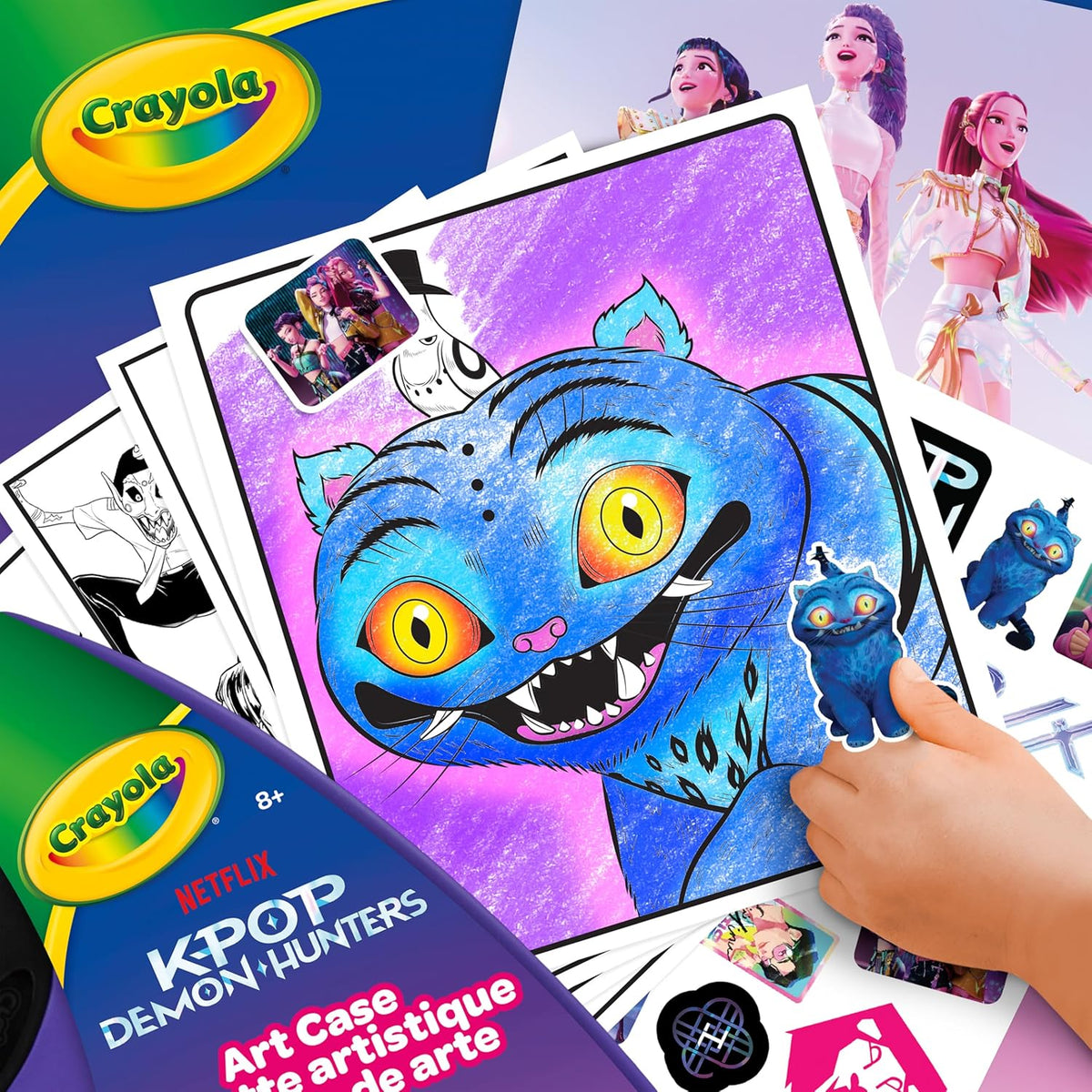 Crayola Kpop Demon Hunters - Estuche de arte (40 + piezas), kit de