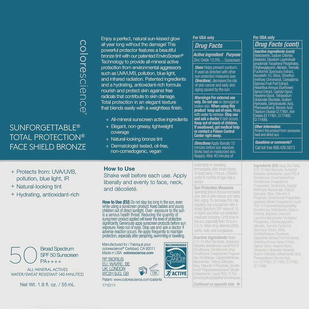 Colorescience Protector facial de protección total SPF 50