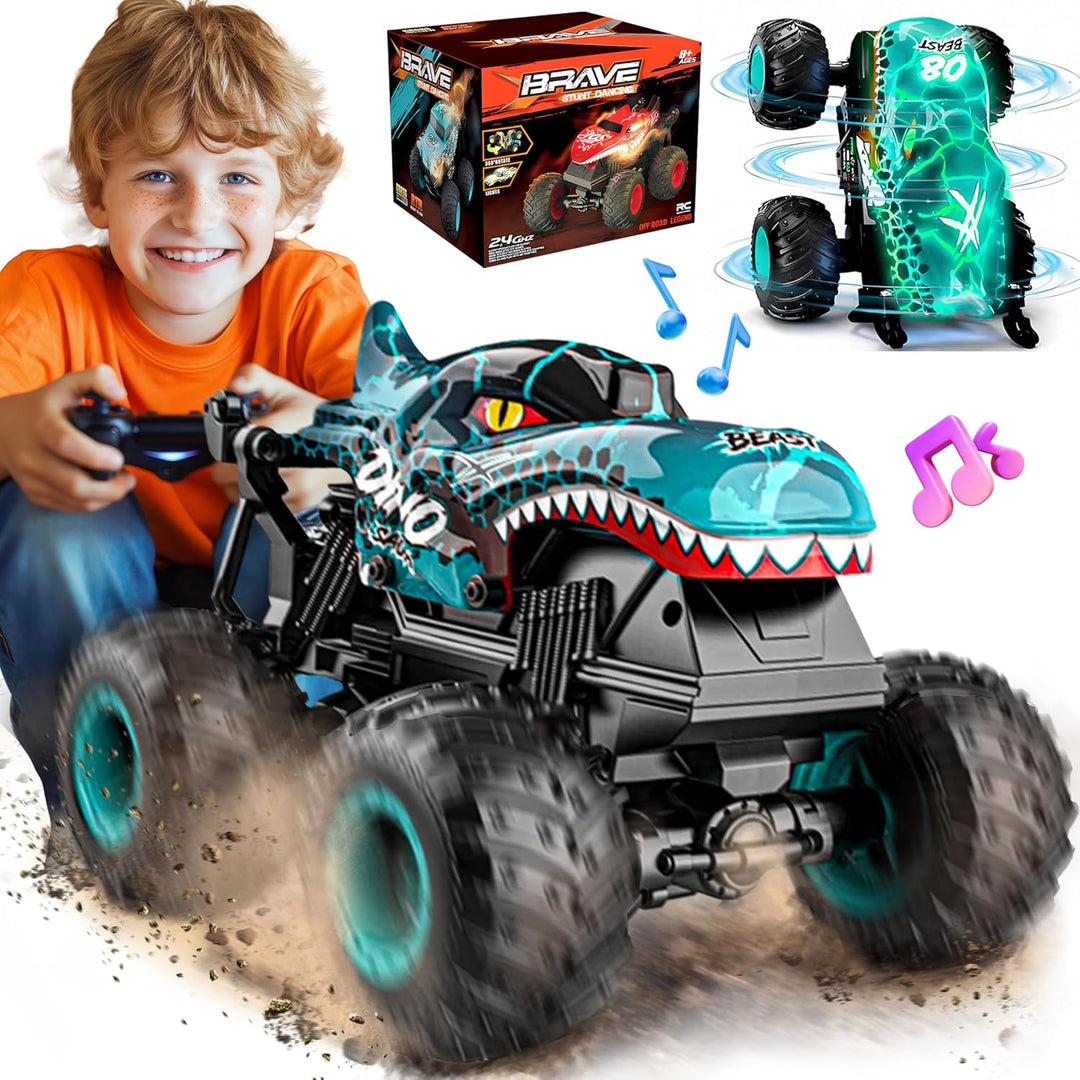 BEZGAR Monster Truck Toys - Camión monstruo de control remoto con l...