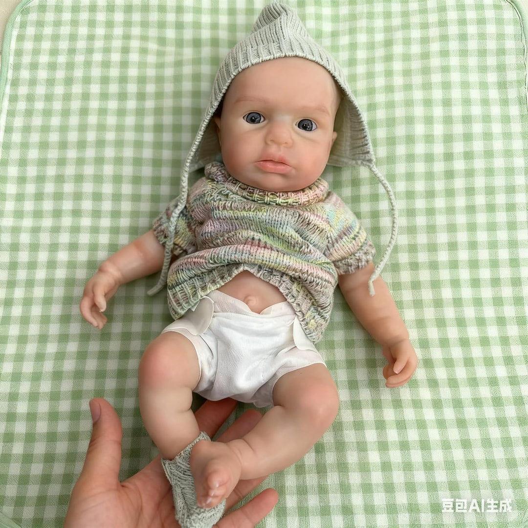 Gileutay Muñeca realista de silicona de 12 pulgadas con boca abierta