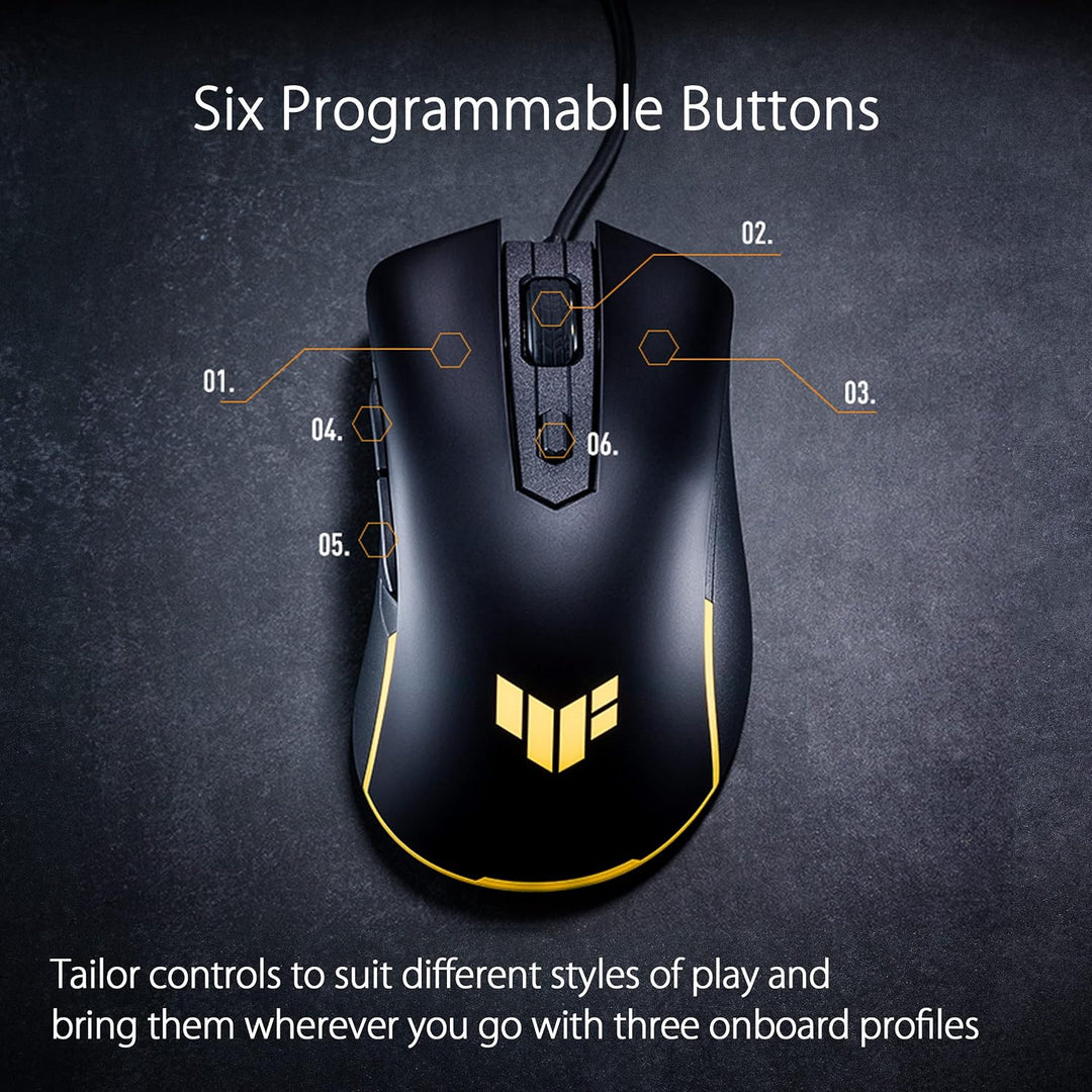ASUS TUF Gaming M3 Gen II - Ratón USB con cable para juegos, ergonó...