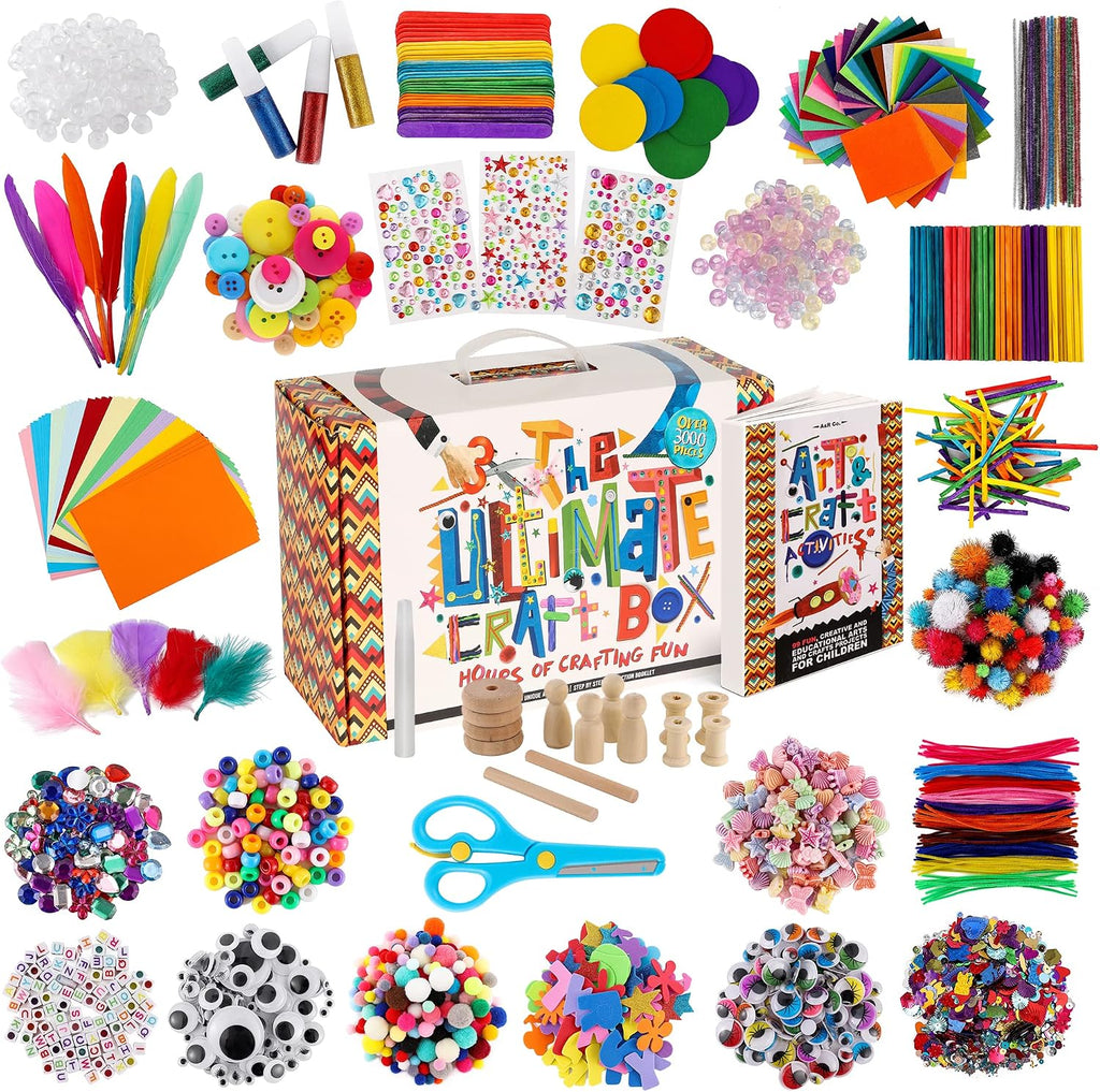 Más de 3000 piezas de suministros de arte y manualidades para niños de 3 a
