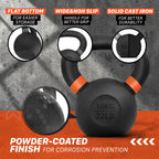 Yes4All Kettlebell con Recubrimiento en Polvo, Pesos de 9-88 lb de Hierro Fundido