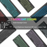 Combo de teclado y mouse inalámbricos retroiluminados ultra delgado...