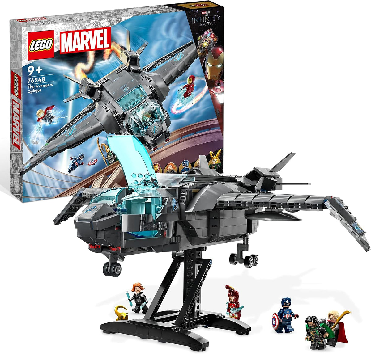 LEGO Super Heroes Marvel Avengers Quinjet 76248 Bloques de juguete, presente, cómics americanos, superhéroe, avión, Hikoki, película, niños, a partir de 9 años