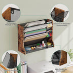 Organizador organizador de escritorio de pared de madera de hierro