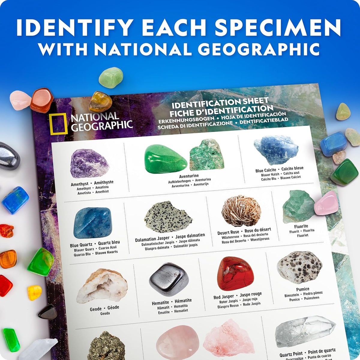 Colección de Rocas National Geographic con más de 300 Gemas y Minerales