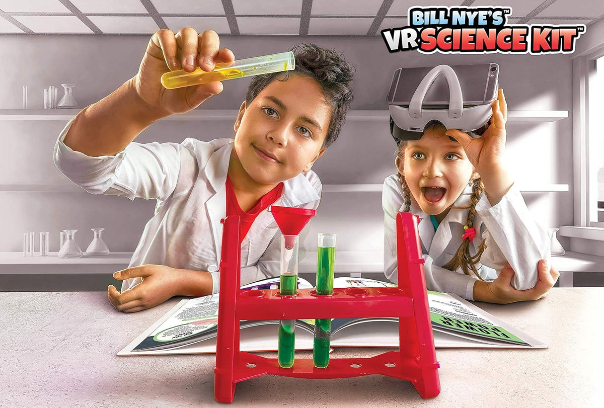 Abacus Brands Bill Nye's VR Science Kit - Virtual Reality Kids Science Kit, Book y Interactive STEM Learning Activity Set (Full Version - Includes Goggles)
