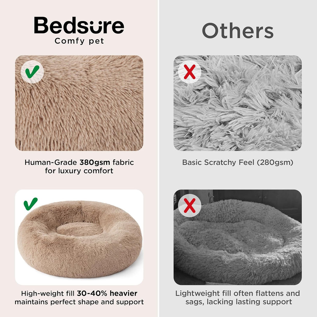 Bedsure Cama calmante para perros de tamaño mediano con forma de dona