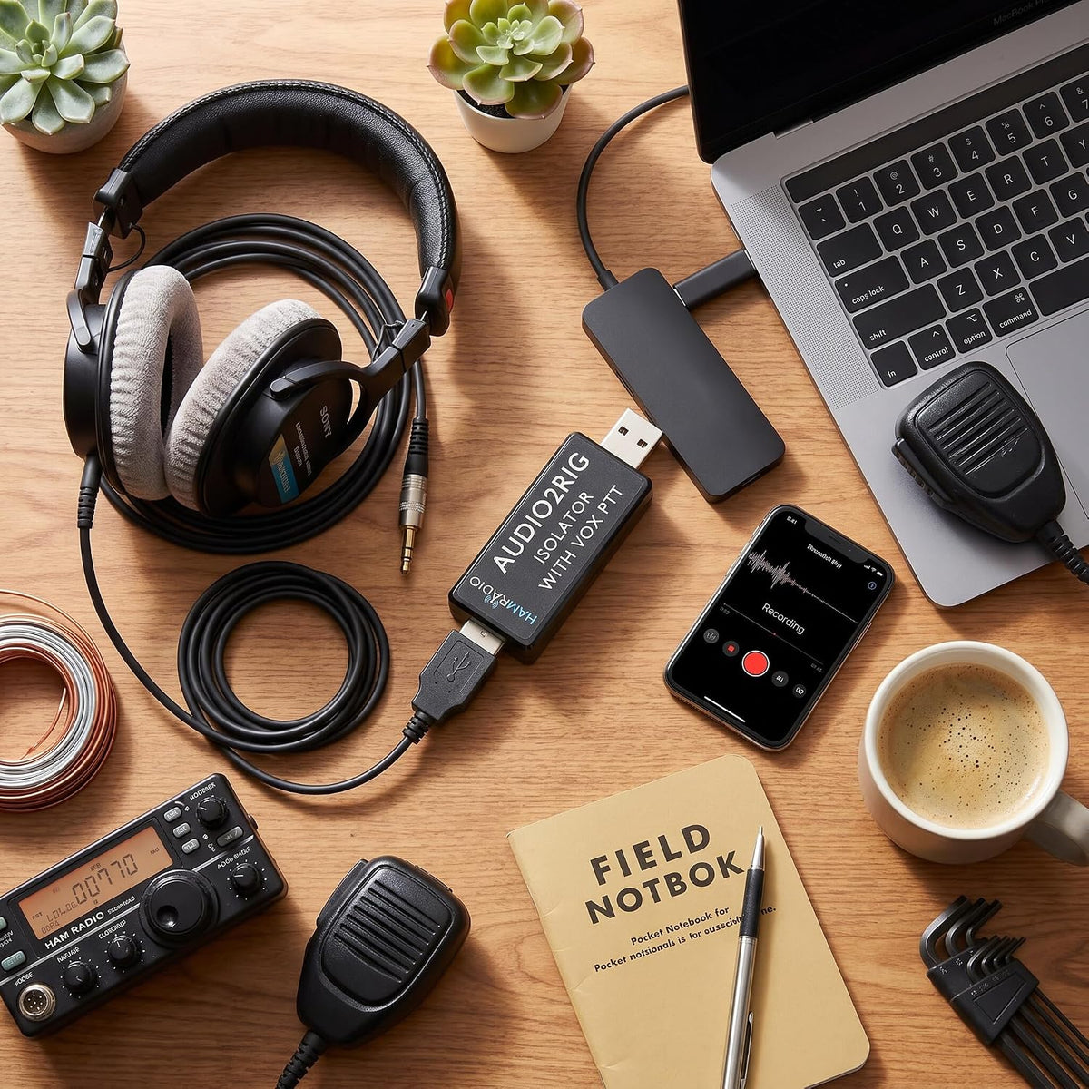 Aislador de tarjeta de sonido USB con control PTT, 0.1 in 4PIN