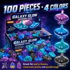 Tops giratorios LED intermitentes para niños, recuerdos de fiesta a granel y premios de aula (Galaxy - 100 piezas)