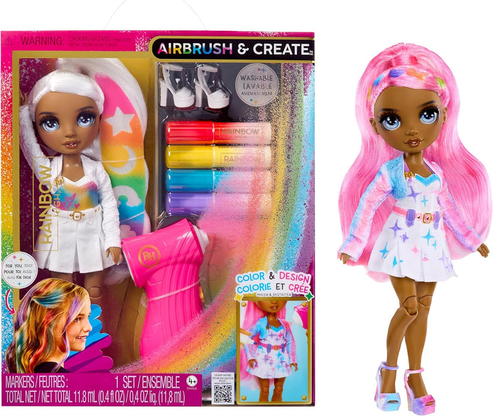Muñeca de moda DIY con aerógrafo Rainbow High y crea con kit de mar...