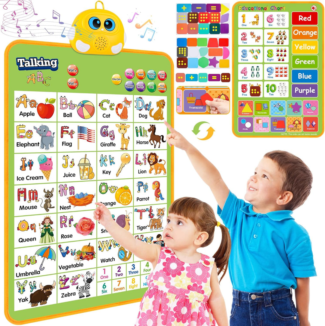 Cuadro de pared electrónico del alfabeto, ABC parlante, 123, póster...