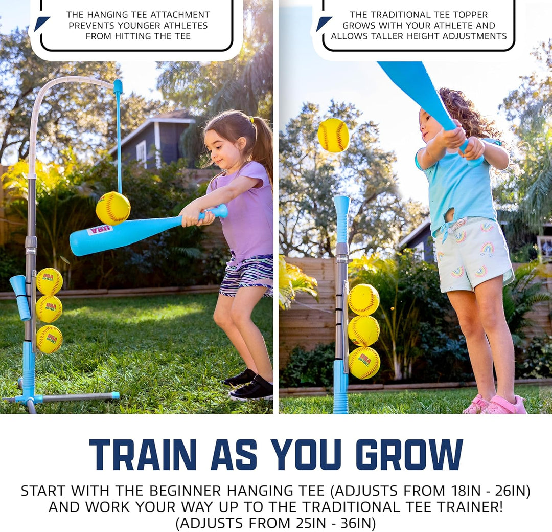 Franklin Sports Grow-with-Me - Soporte de bateo de béisbol para niñ...