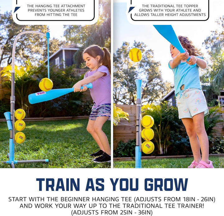 Franklin Sports Grow-with-Me - Soporte de bateo de béisbol para niñ...