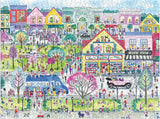 Galison Book Townscape - Rompecabezas de 1000 piezas de Michael Storrings con hermosas ilustraciones de un vecindario temático de libro