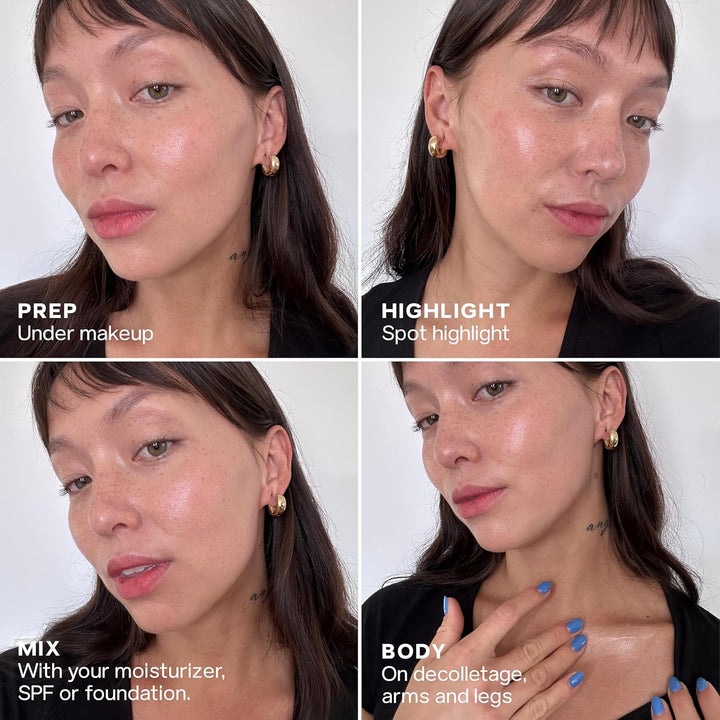 Saie Glowy Super Gel - Prebase de Maquillaje Hidratante y Suero Ilu...