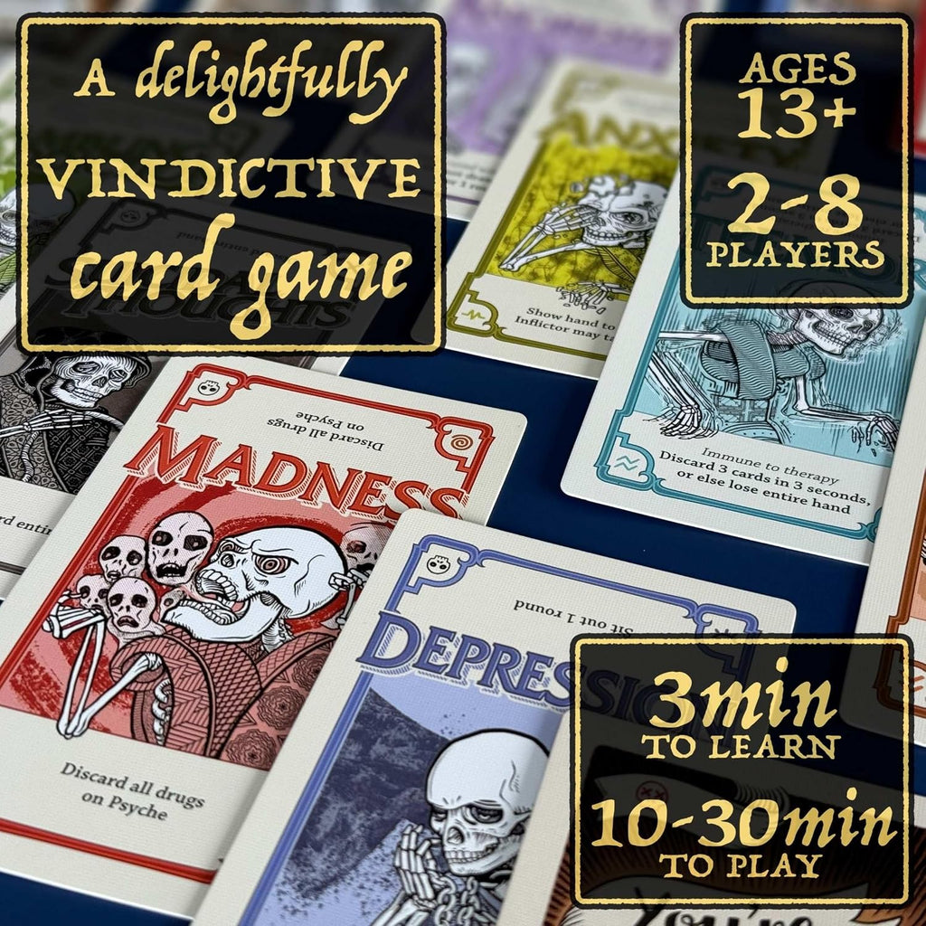 Pillbox Games Efectos secundarios, estratégico toma ese juego de cartas de terapia