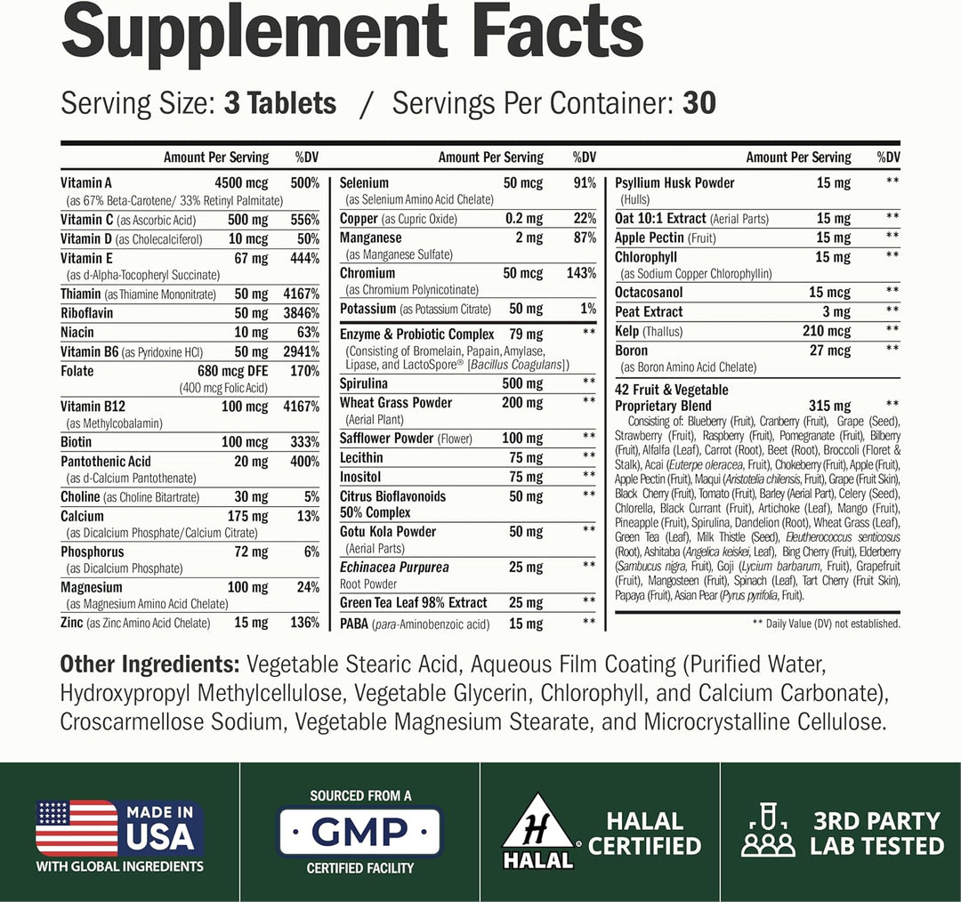 Multivitamínico vegano para mujeres y hombres, multivitaminas esenc...