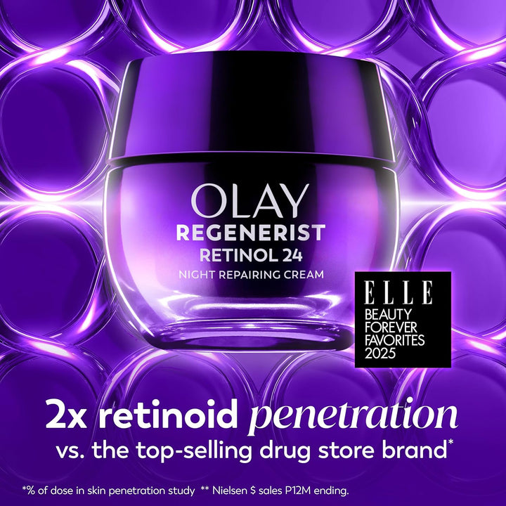 Olay Crema de noche de retinol para mujeres, hidratante facial anti...