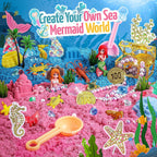 Cubo sensorial de sirena, kit de arena para niñas y niños de 3, 4, 5