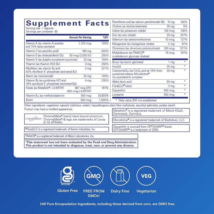 Suplemento dietético, multivitamina, una al día, nutrientes esencia...