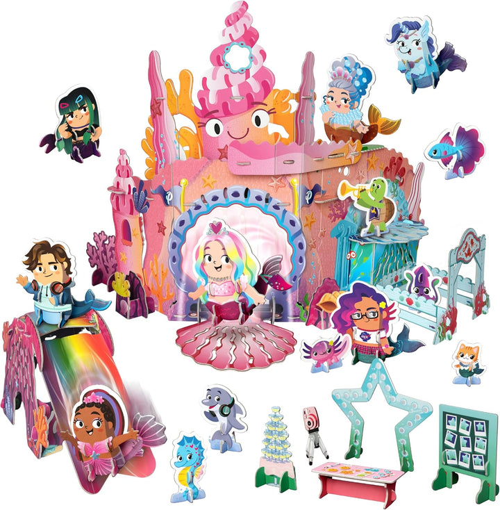 Playper Juego de castillo de sirena para niñas aletas