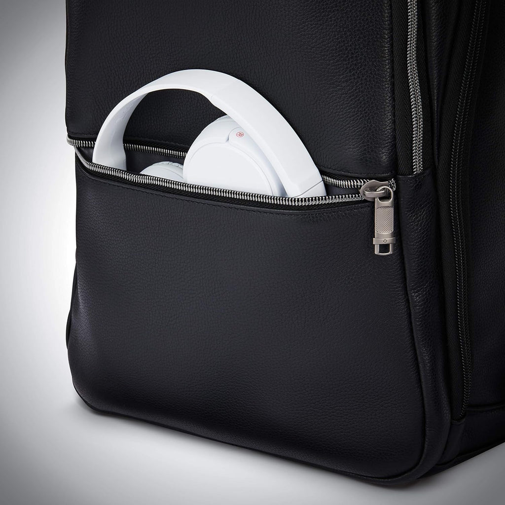 Samsonite Mochila delgada clásica de cuero