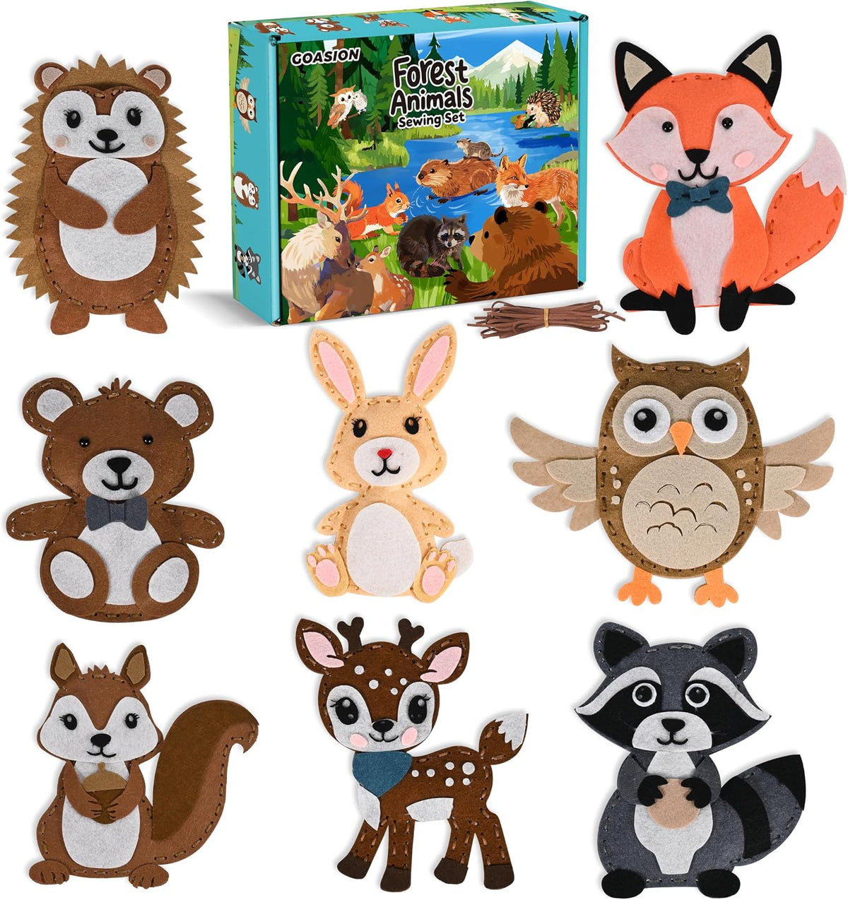 GOASION Kit de costura para niños, kit de costura de animales de la selva
