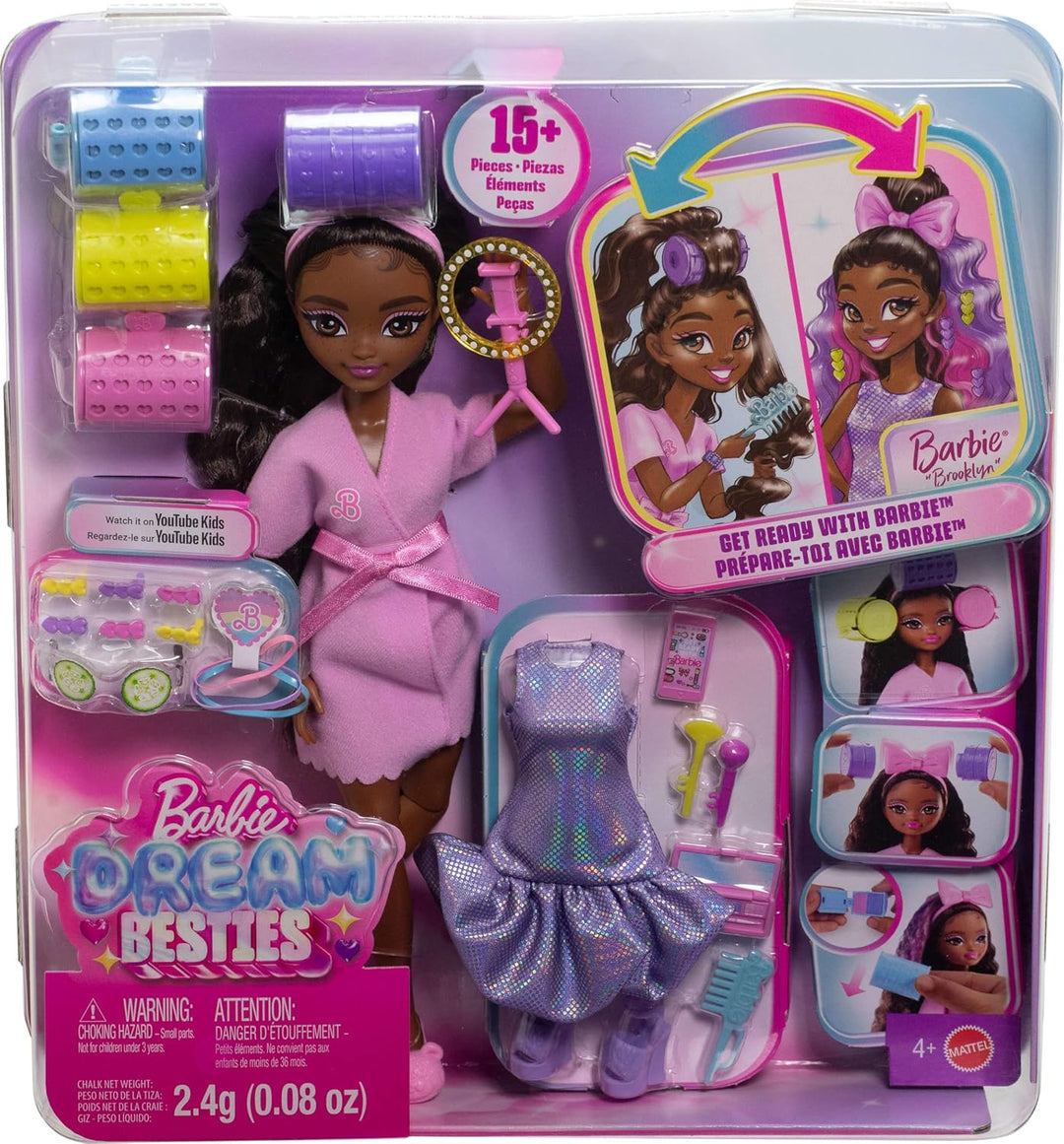 Barbie Dream Get Ready Brooklyn - Muñeca de moda con pelo estilizad...