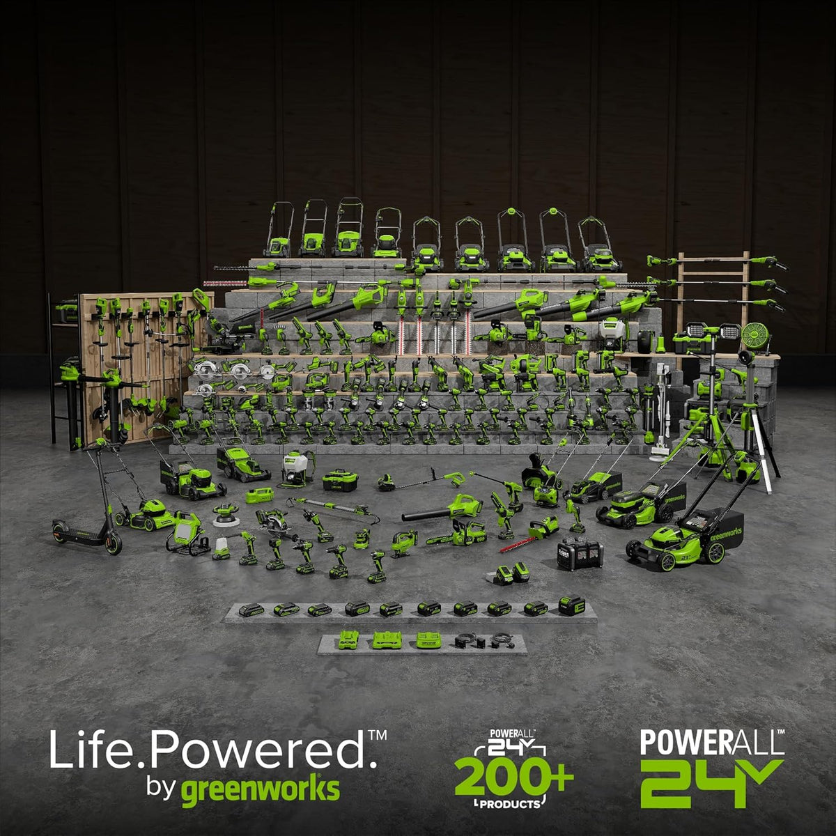 Greenworks Inflador de neumáticos inalámbrico de 24 V, compresor de...