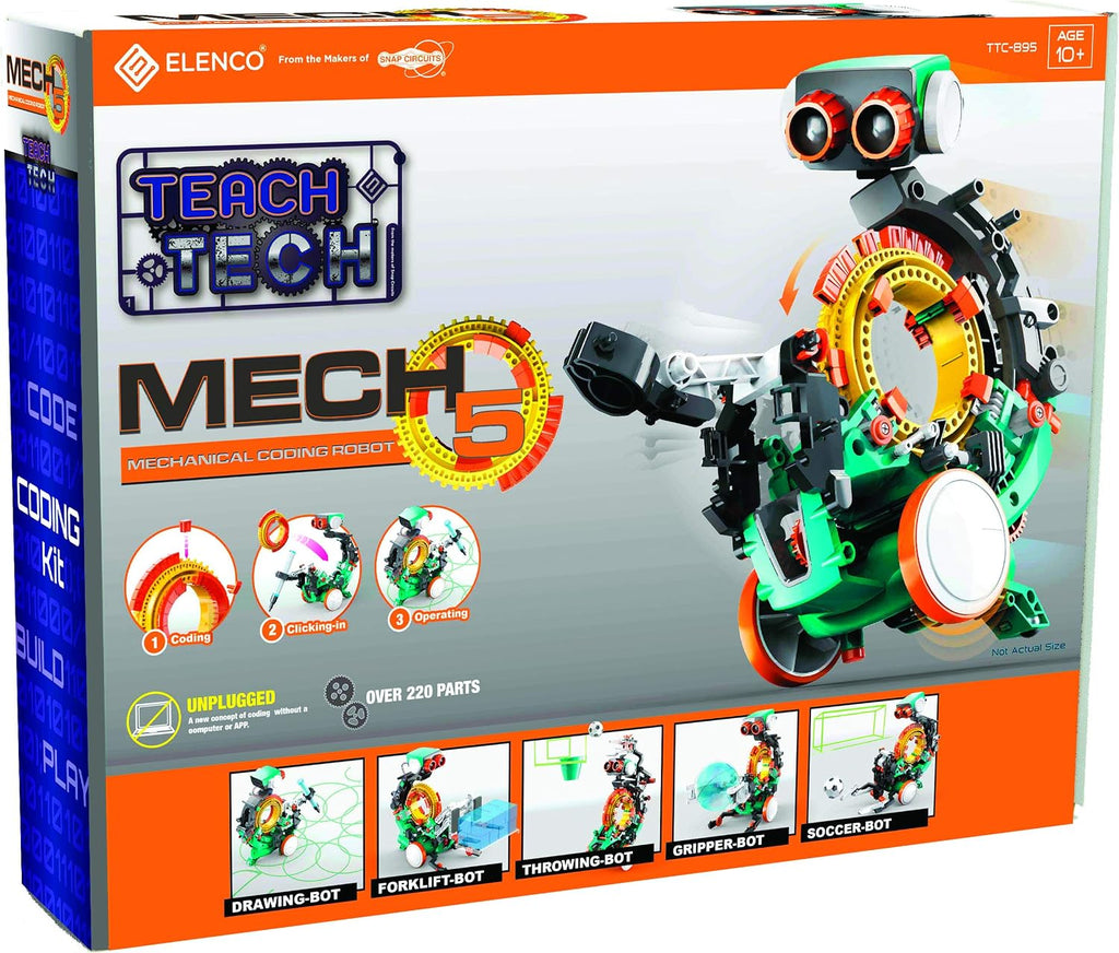 TEACH TECH Mech-5 STEM Kit de construcción de robot de codificación para