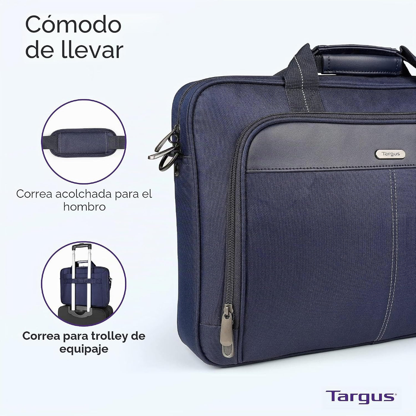 Targus Bolso de mano clásico y delgado para laptop de 15-16 pulgada...