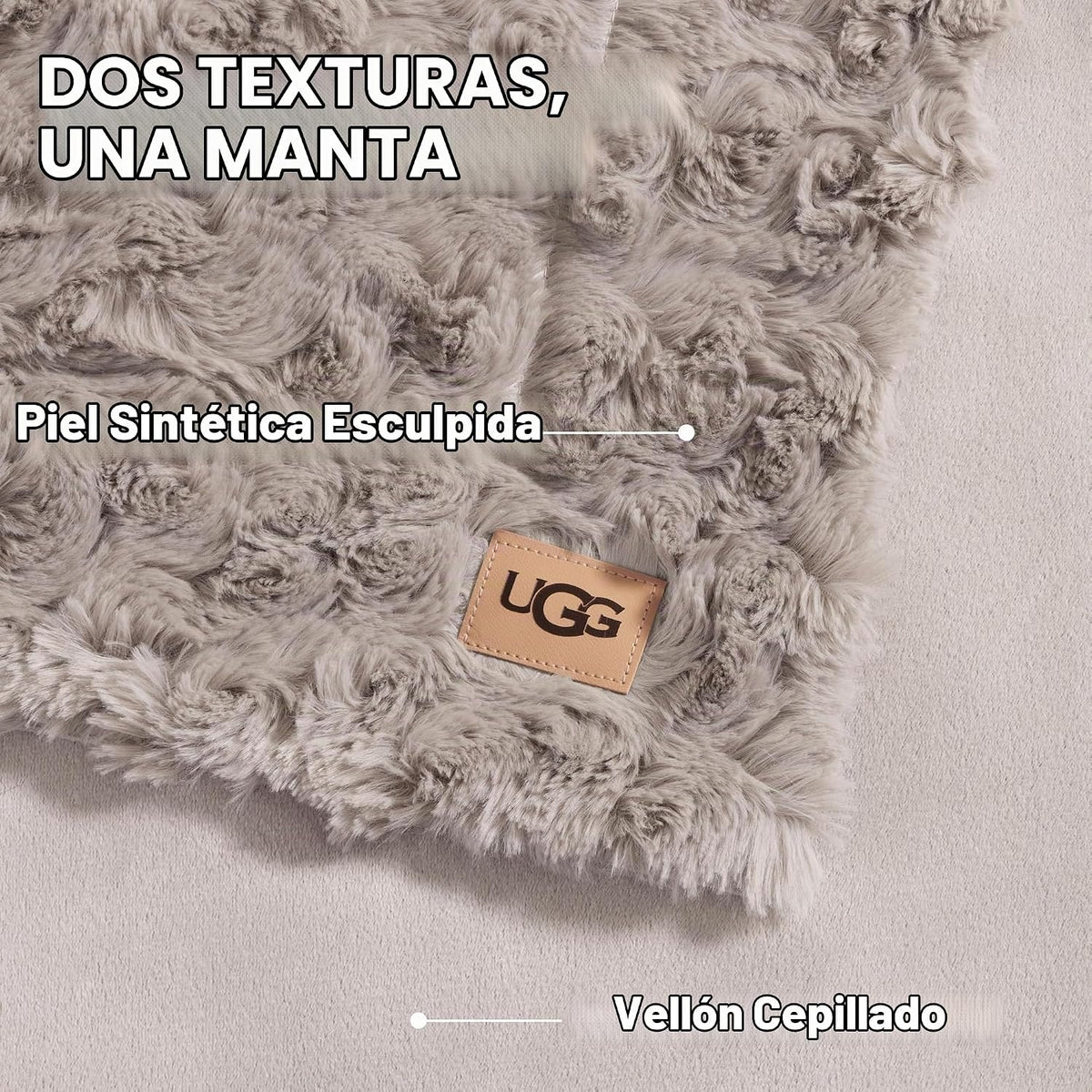 UGG Adalee - Manta individual de piel sintética para cama, 66 x 90 pulgadas