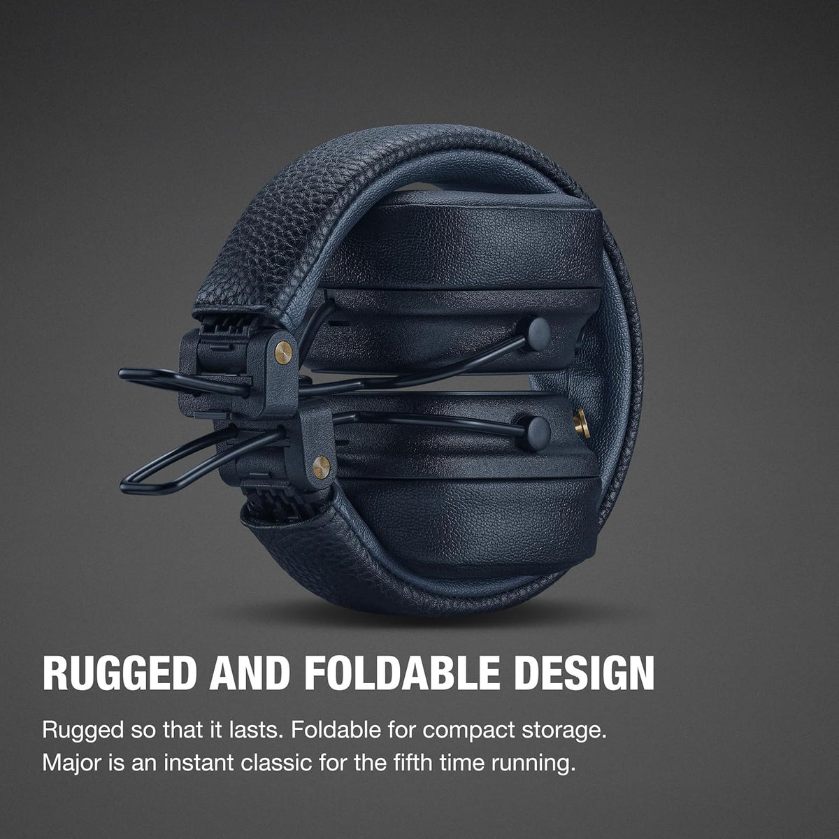 Marshall Major V Auriculares inalámbricos Bluetooth en la oreja - Azul medianoche, Tamaño único