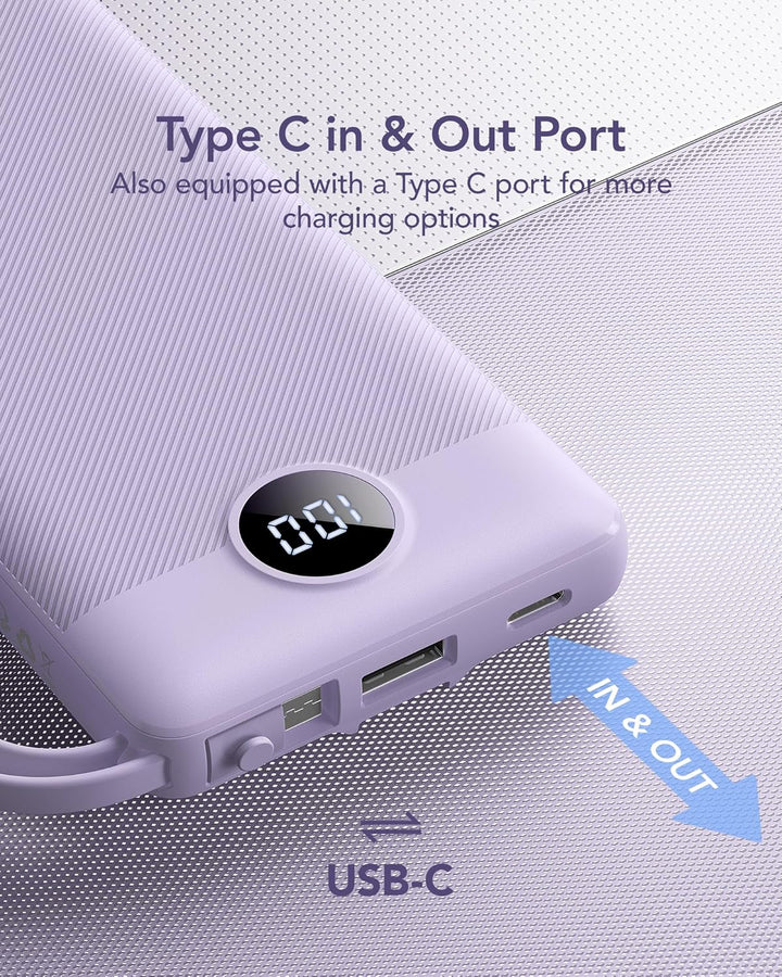 VRURC Cargador Portátil Power Bank, Paquete de Batería de 10000mAh...