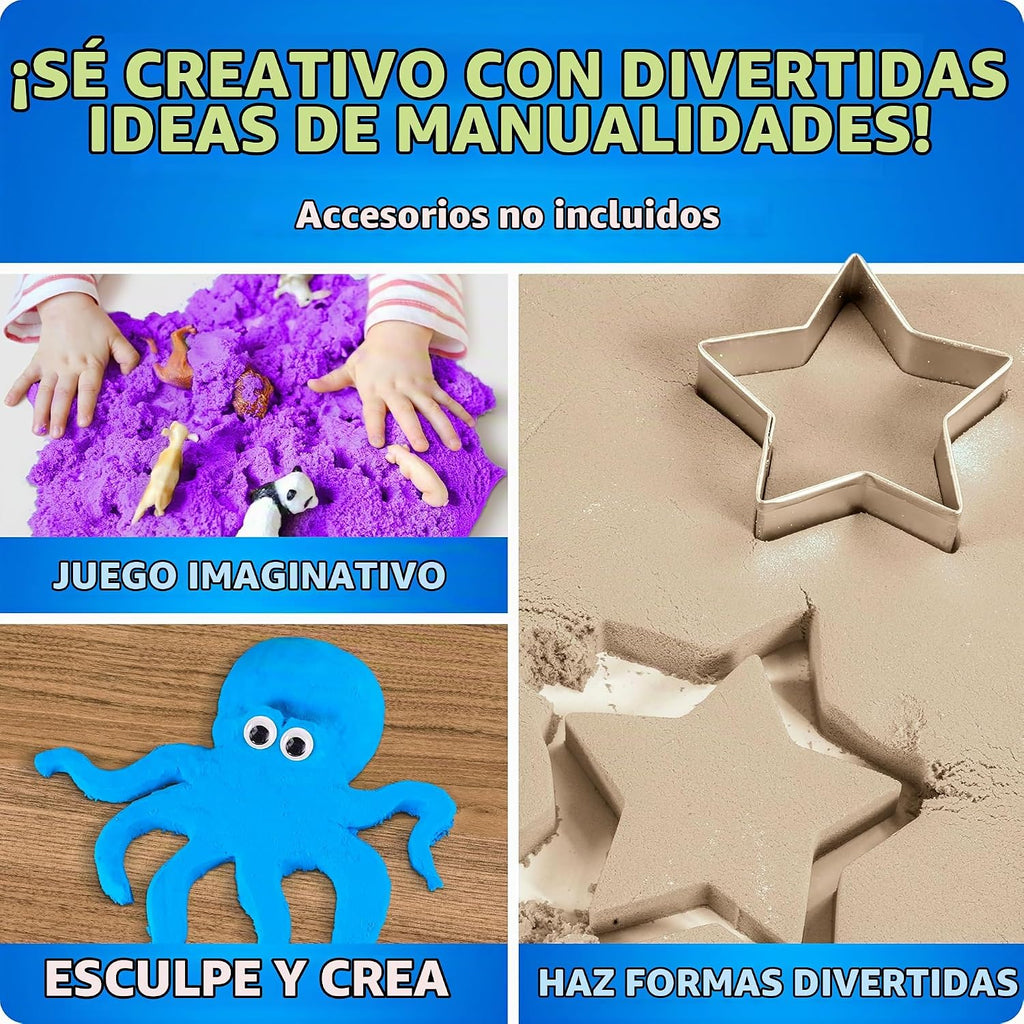 National Geographic Moon Sand - Juego sensorial de 6 libras con moldes de