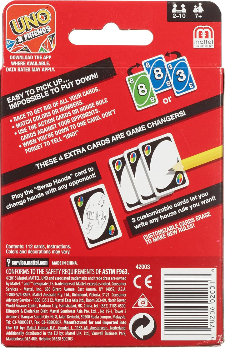 Mattel Games UNO Juego de cartas de emparejar color y