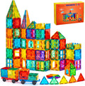 Gemmicc Azulejos Magnéticos, Deluxe 136 Piezas Bloques de Construcción Juguetes Magnéticos para Niños, Rompecabezas Magnéticos 3D Bloques Apilables para Niños y Niñas, Conjunto Enorme con 2 Carros