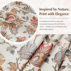FMFUNCTEX - Cortinas opacas florales bohemias beige, 52 x 84 pulgadas