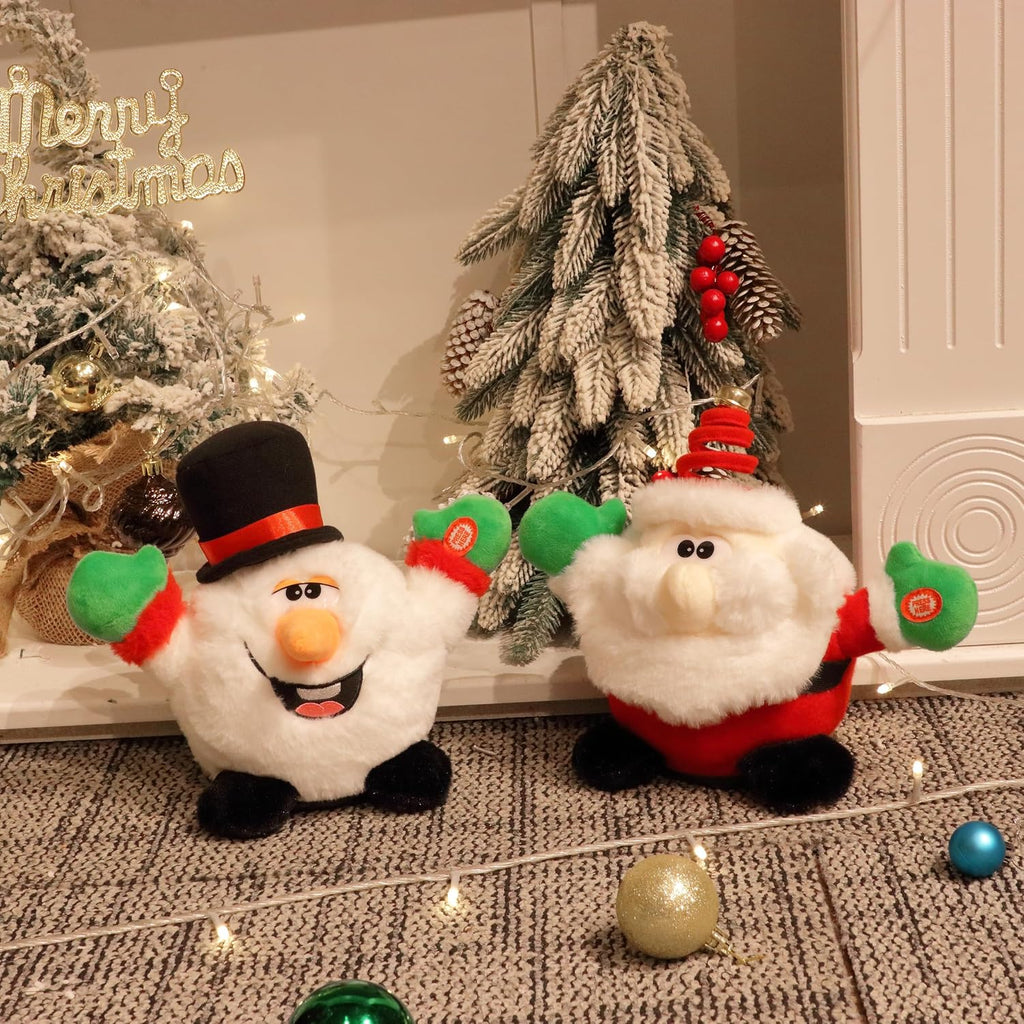 Hopearl Juguete interactivo de Navidad que canta, baila, muñeco de nieve, muñeco de nieve, juguete de peluche animado, regalo para niños pequeños, niños y niñas, 11 pulgadas