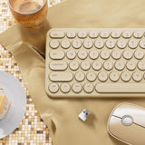 UBOTIE Combo de teclado y mouse inalámbricos, teclas redondas retro...