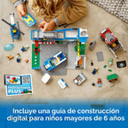 LEGO Estación de policía de la ciudad con furgoneta, camión de basura y juguete de helicóptero 60316, regalos para niños de 6 años de edad, niños y niñas con 5 minifiguras y juguete para perros