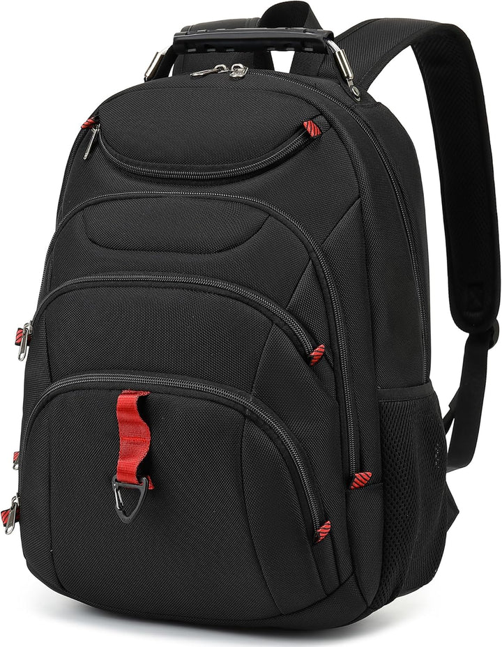 Mochila para laptop Boavan para hombres (Negro, 15.6), Negro, Elegante