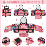 Juego de 99 piezas de maquillaje para niñas, juguetes de princesa,...