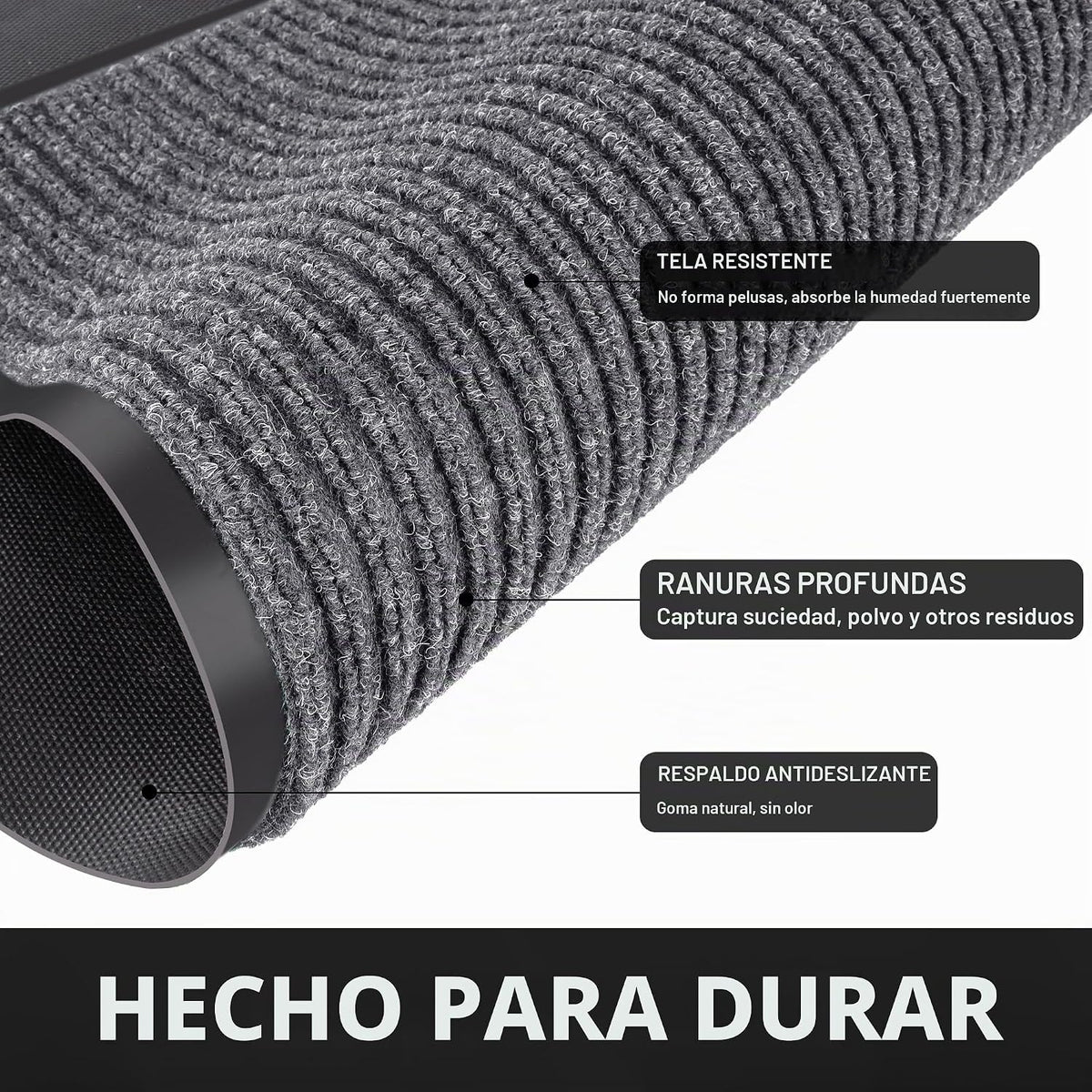 Tapete para puerta delantera, resistente e impermeable, tapete