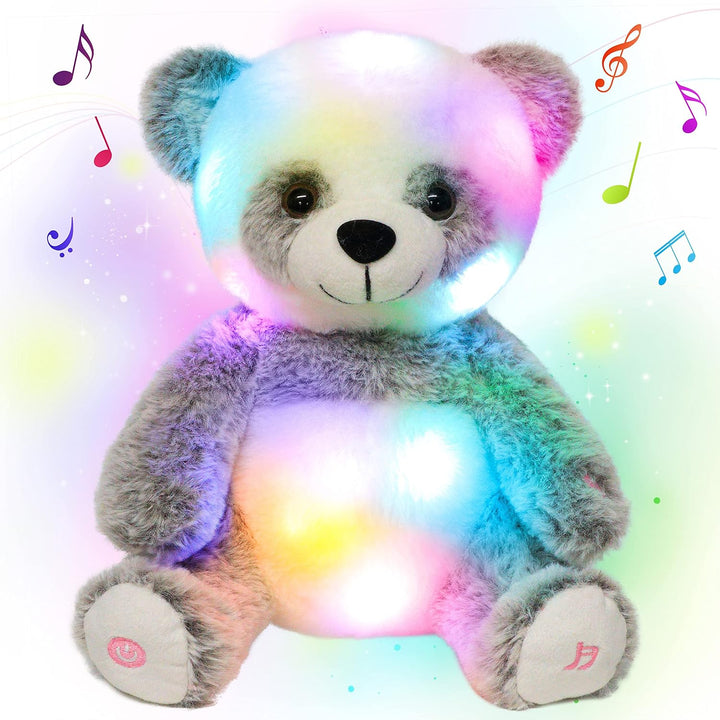 Cuteoy Oso Panda de peluche con luces LED y música, con volumen aju...