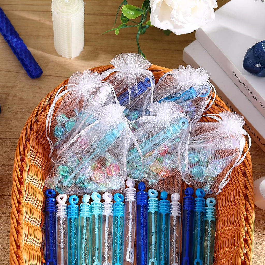 Lunmon 120 piezas de mini varitas de burbujas de invierno a granel, regalos de fiesta de invierno, regalos para niños pequeños, Hanukkah, Janucá, suministros de fiesta de cumpleaños, bolsa de regalo